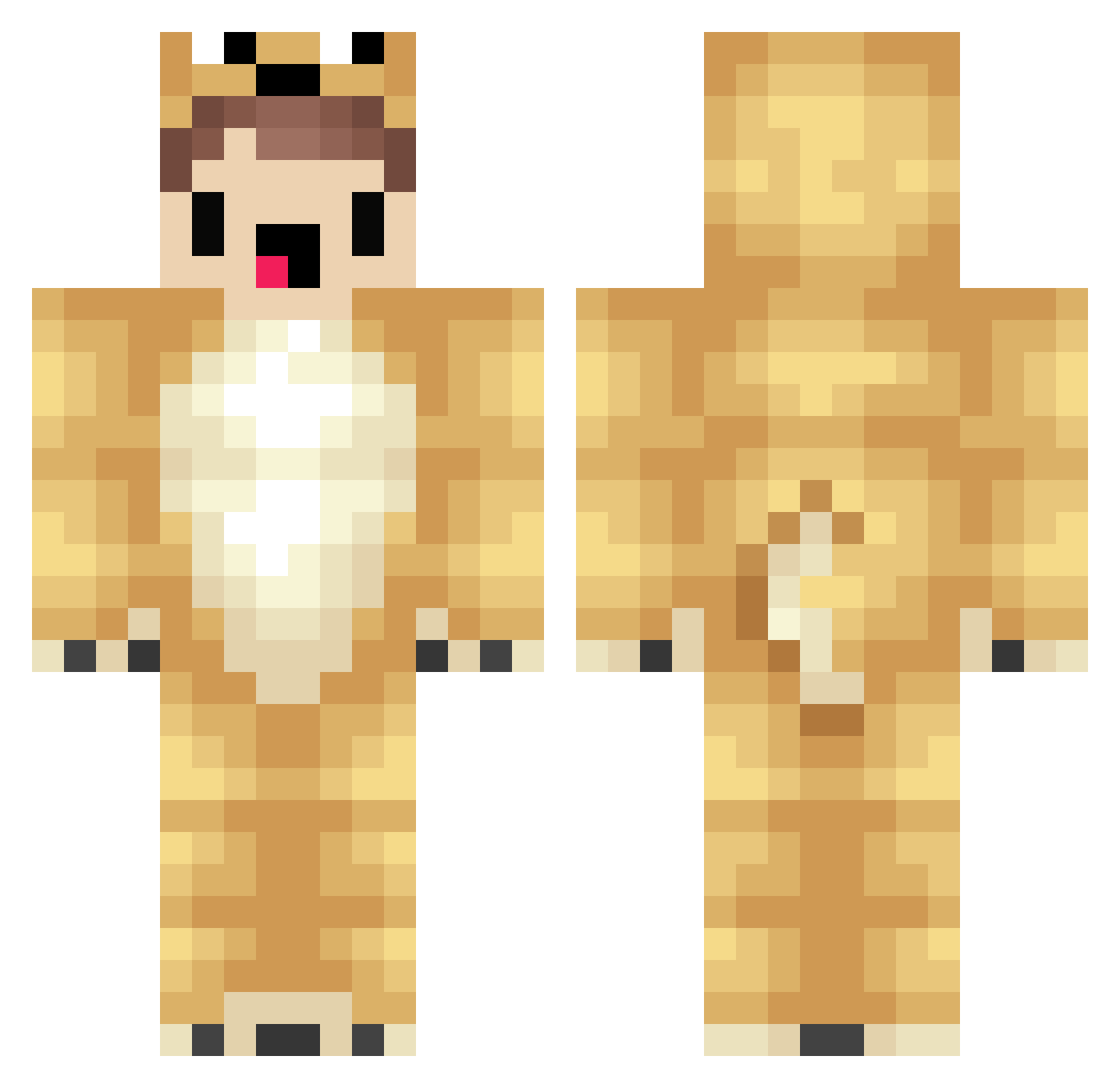 Colibrinski Minecraft skin, front and back view