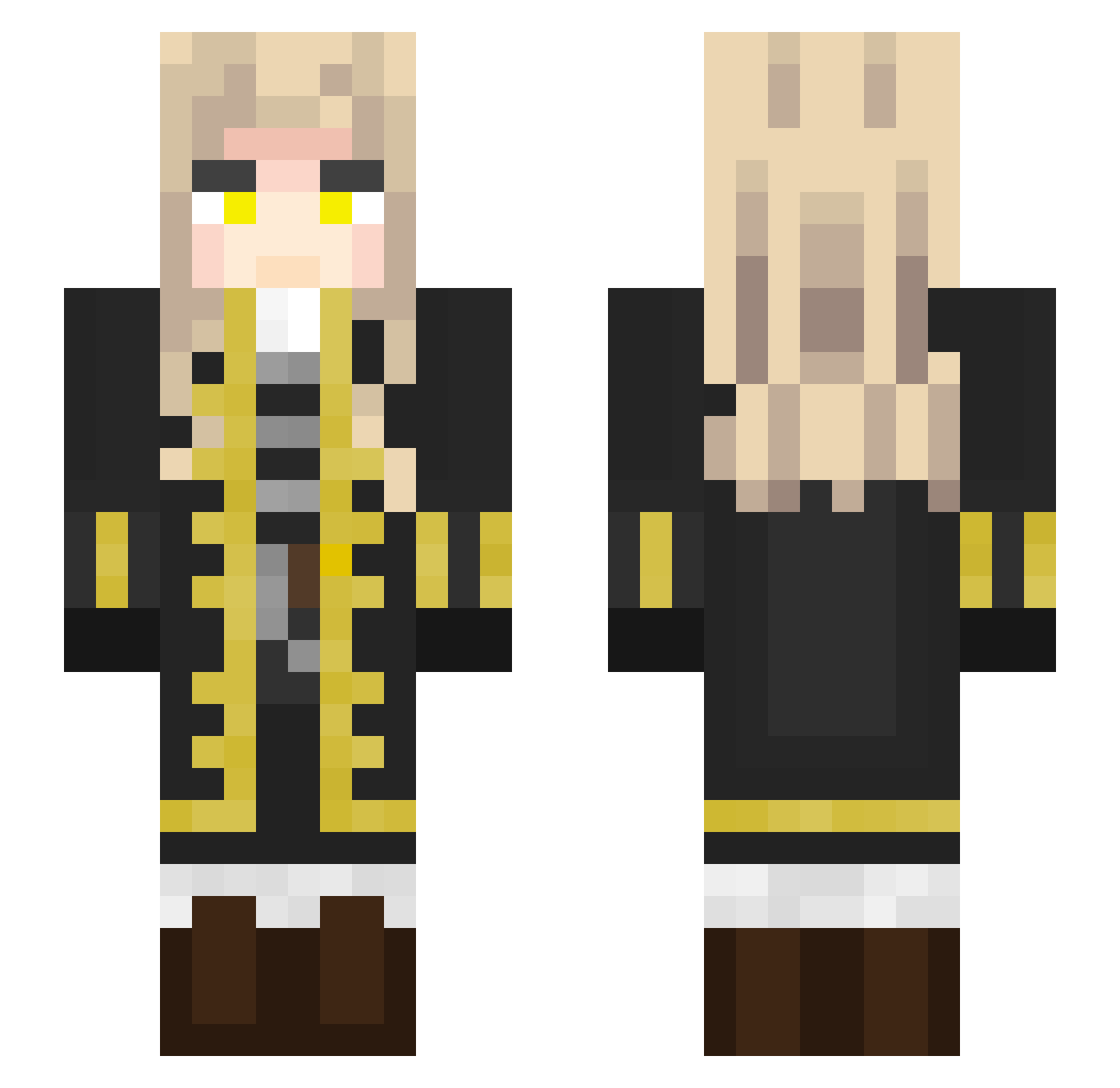 PopeKingJoe Minecraft skin, front and back view