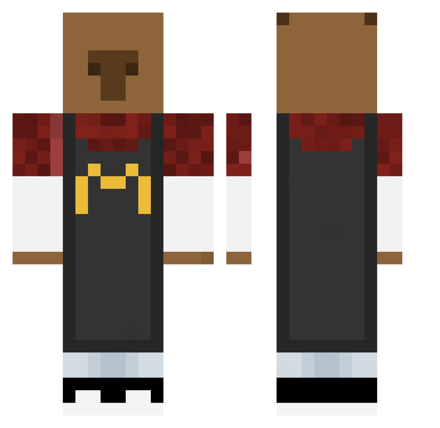 Katene Minecraft skin, front and back view