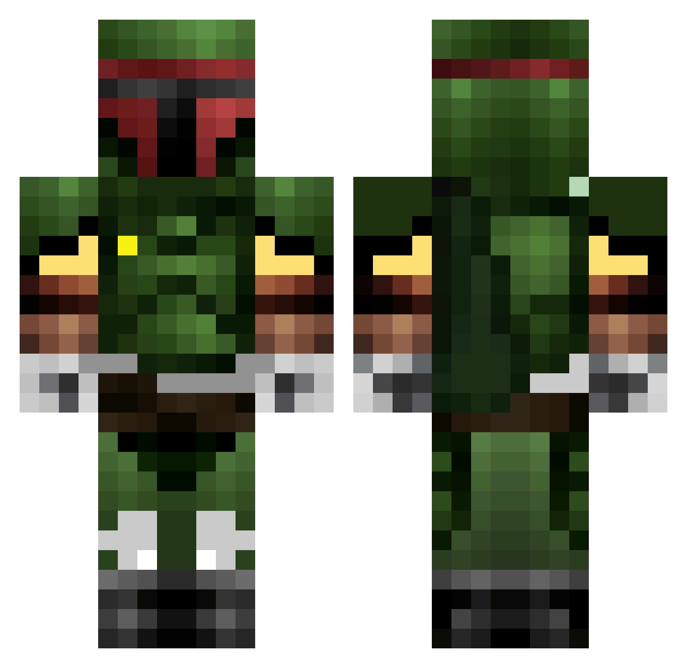 Brid Minecraft skin, front and back view
