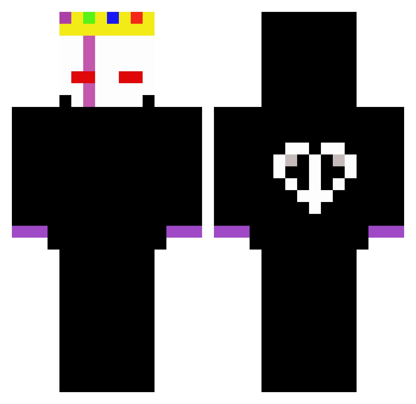 sinjee Minecraft skin, front and back view