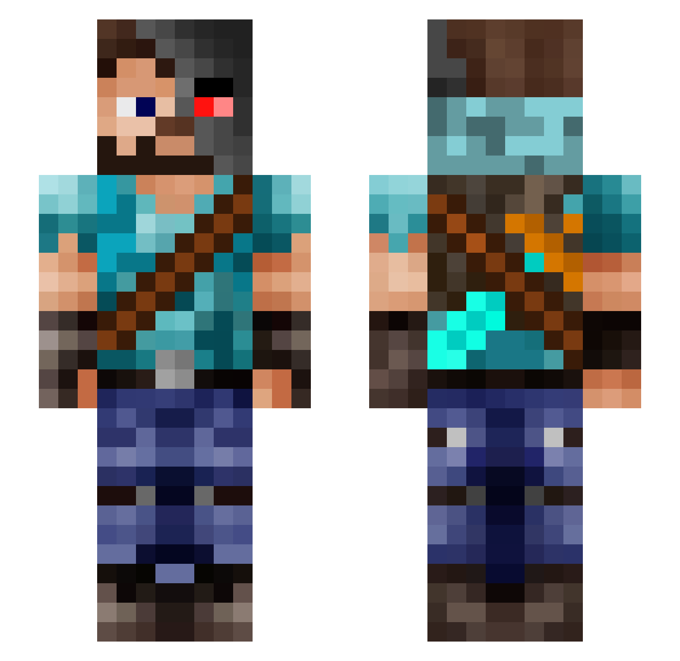 The3mm3r_B4 Minecraft skin, front and back view