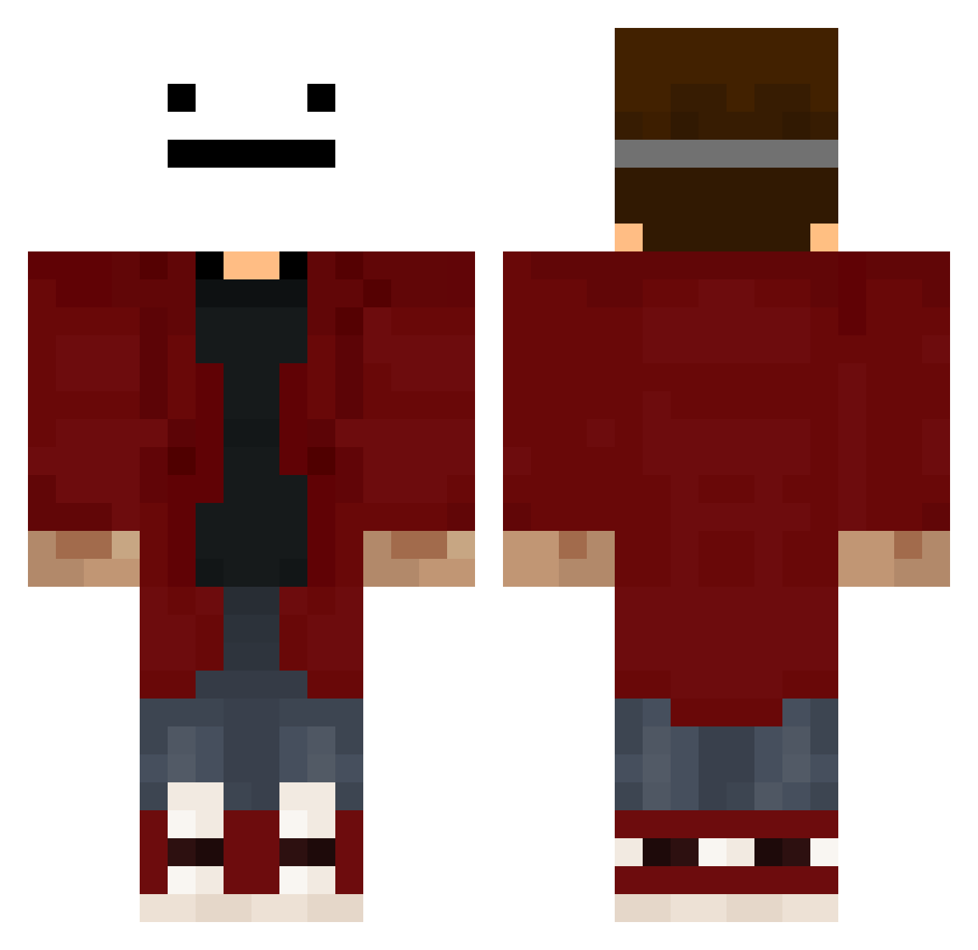 Noxifo Minecraft skin, front and back view