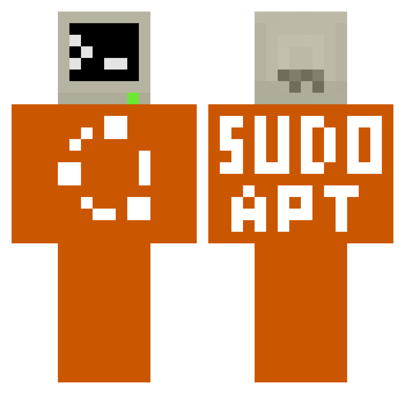 Decembr1st Minecraft skin, front and back view