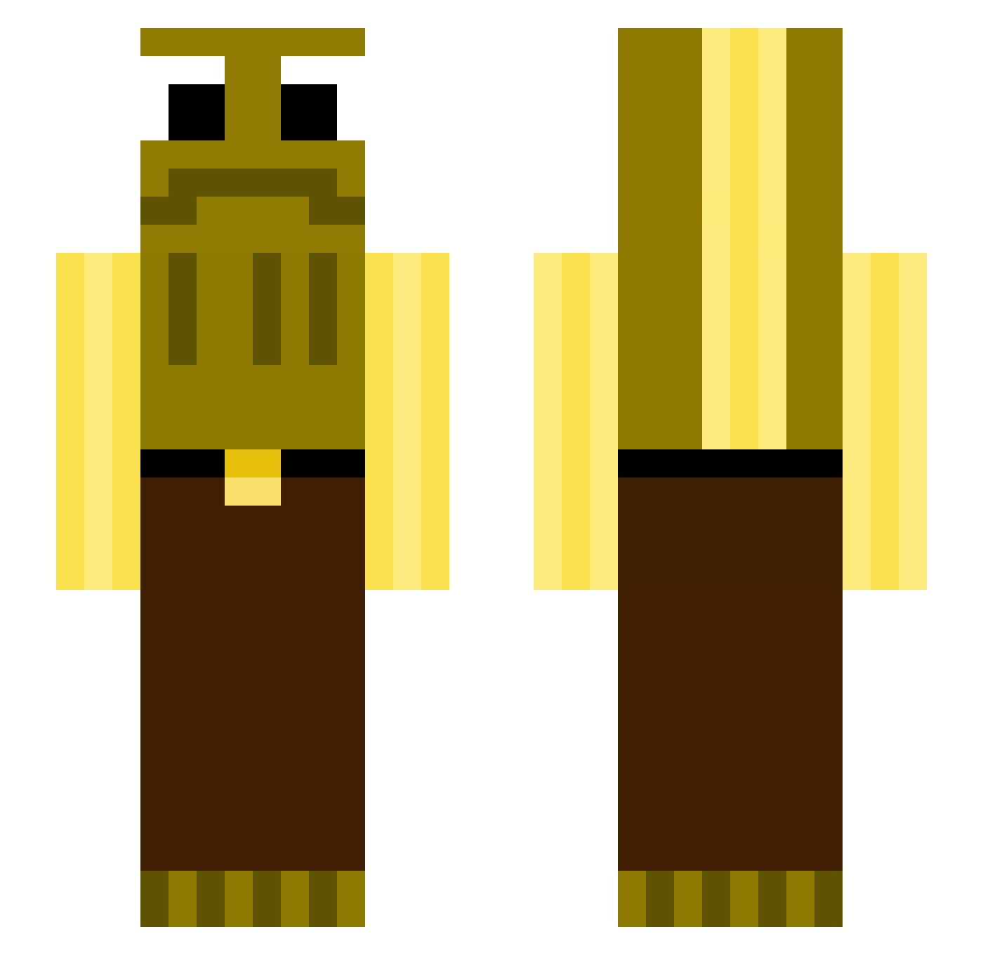 dislikers Minecraft skin, front and back view