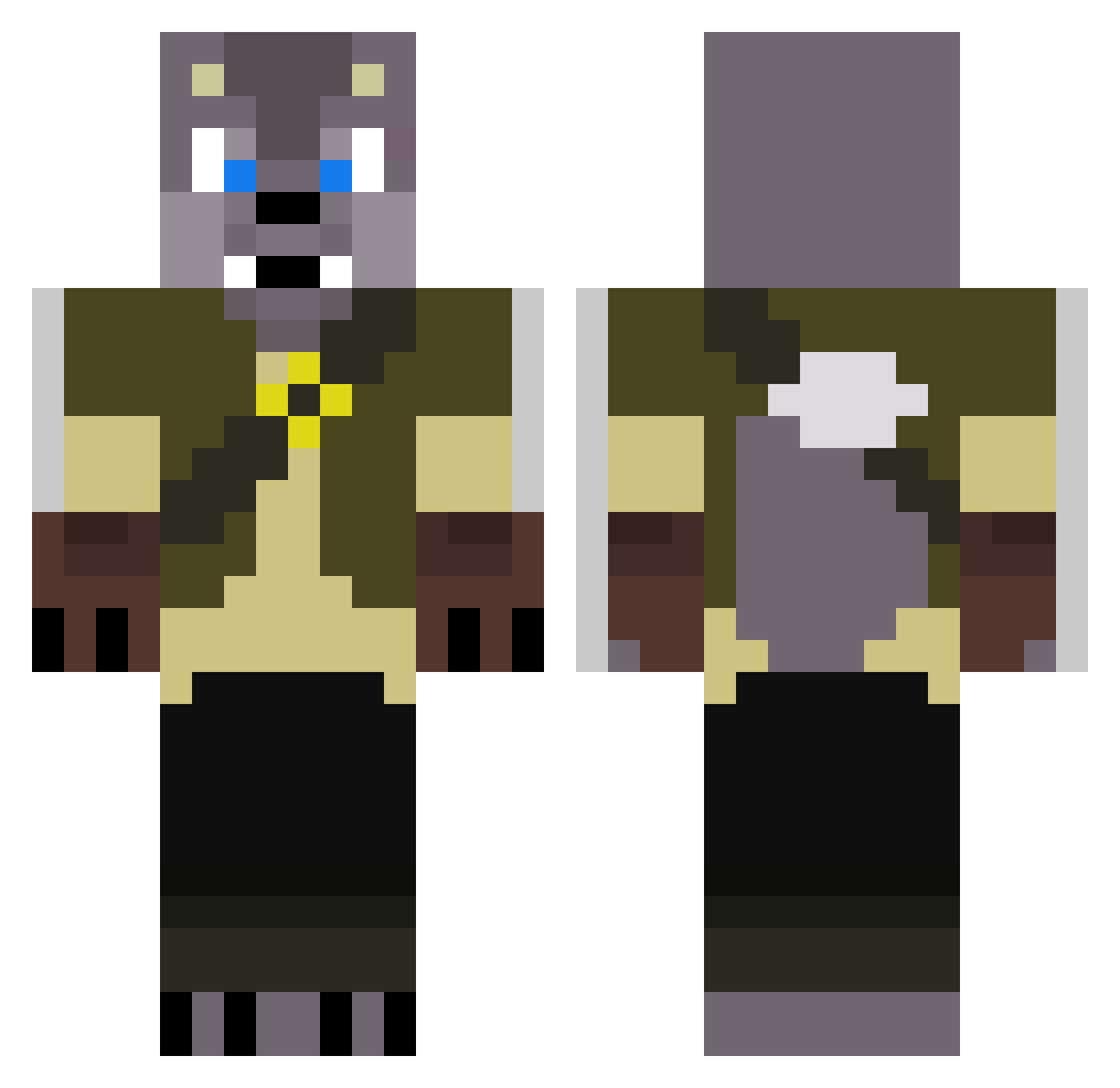 SilentKilek Minecraft skin, front and back view