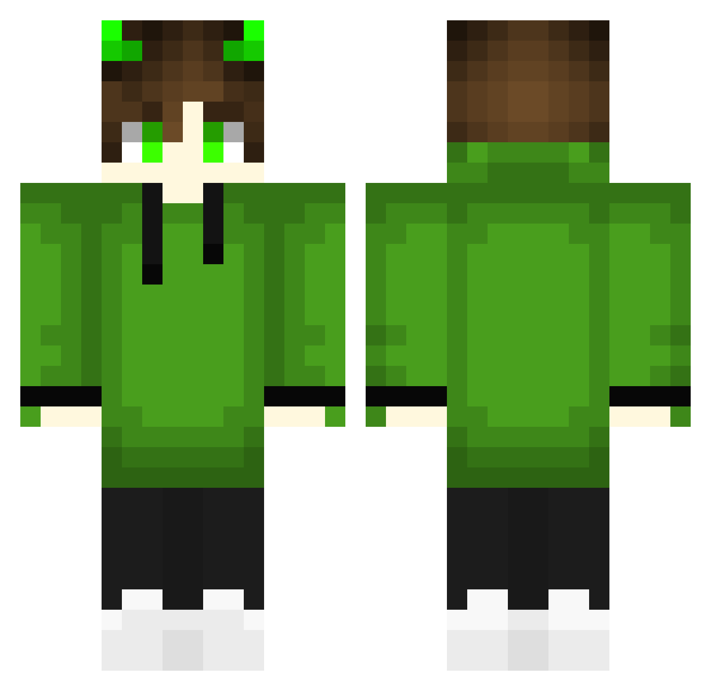 vpshub Minecraft skin, front and back view