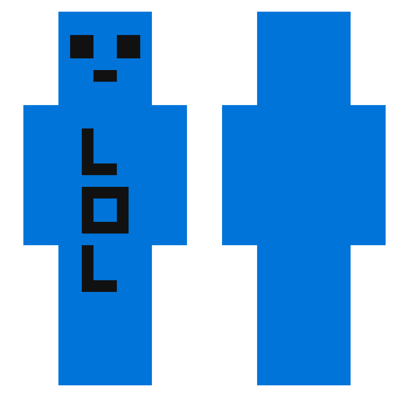 PRO_YKK Minecraft skin, front and back view