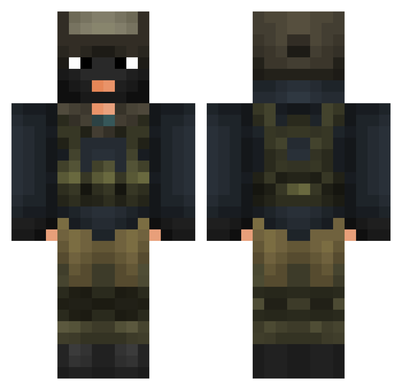 ChineseSpaceAidz Minecraft skin, front and back view