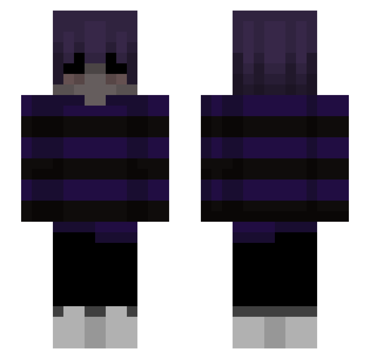 snoweie Minecraft skin, front and back view