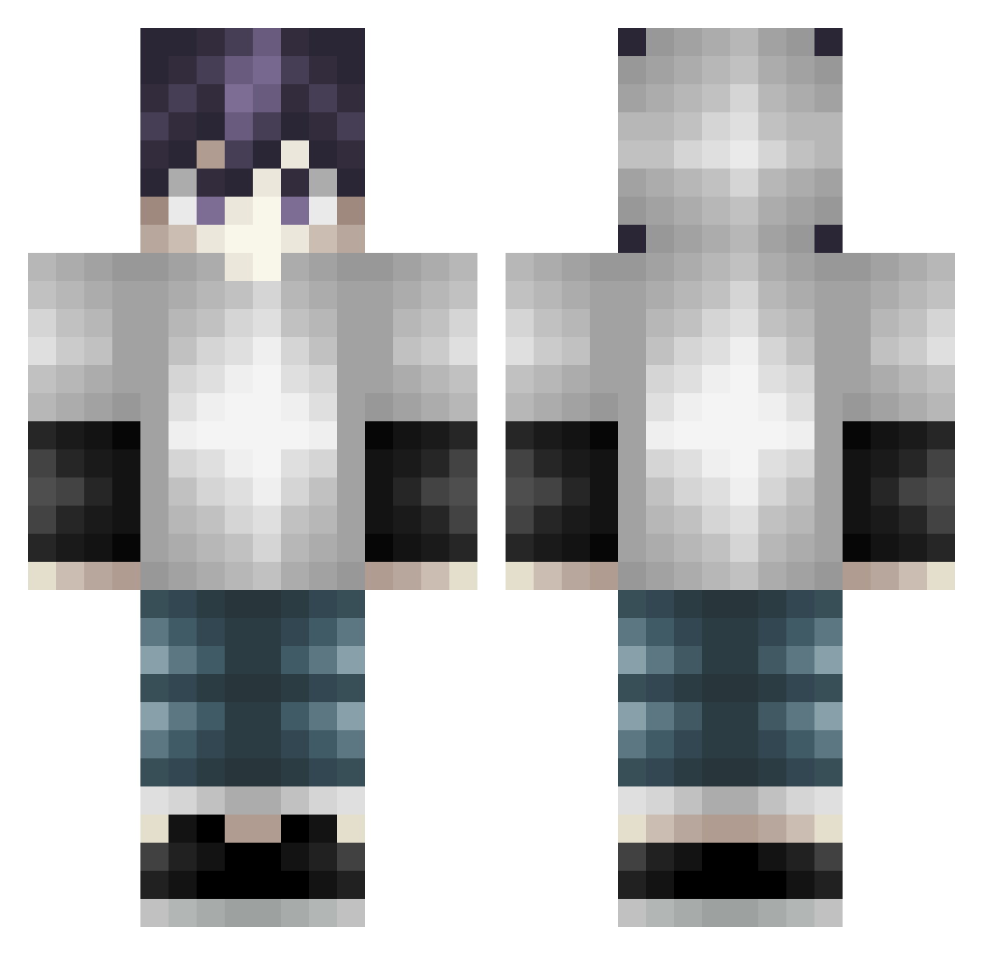xSurpriseDeath Minecraft skin, front and back view