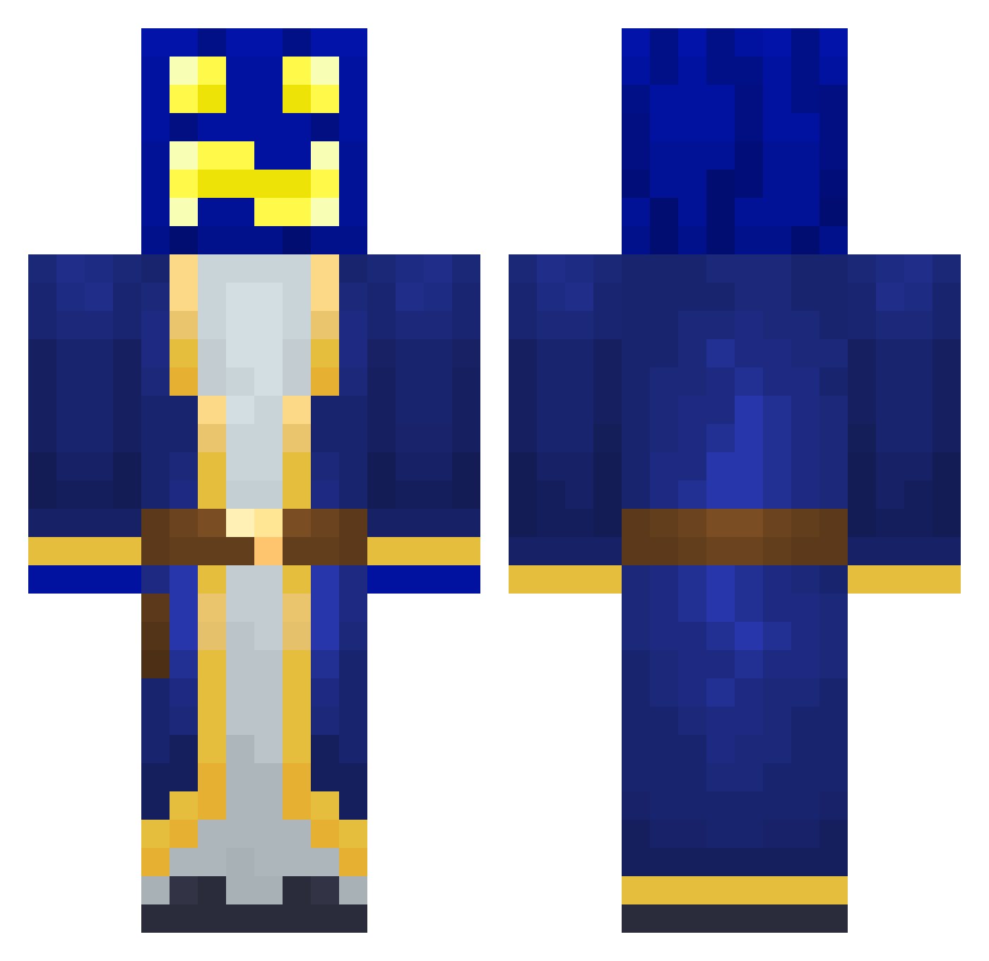 Mitchzur Minecraft skin, front and back view