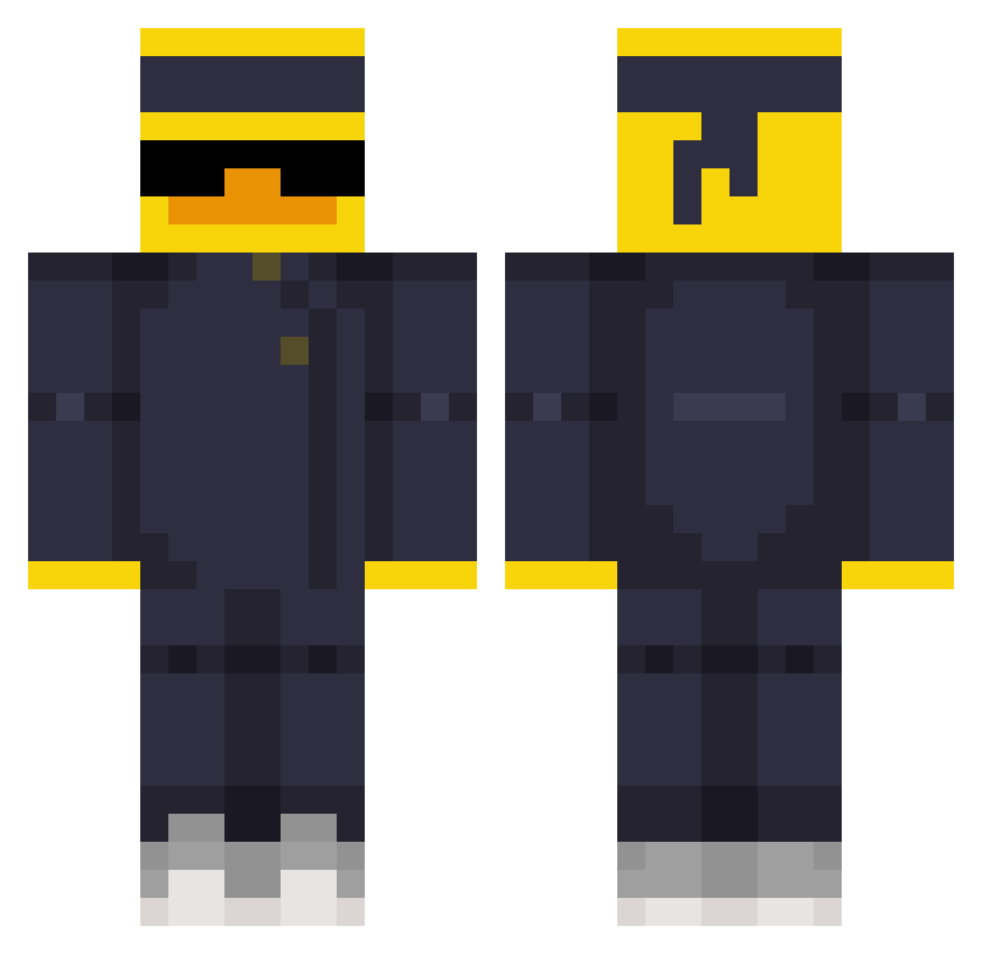 OllieBobs2015 Minecraft skin, front and back view