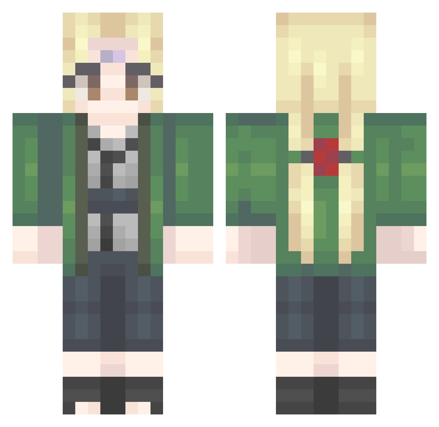 MiemBape Minecraft skin, front and back view