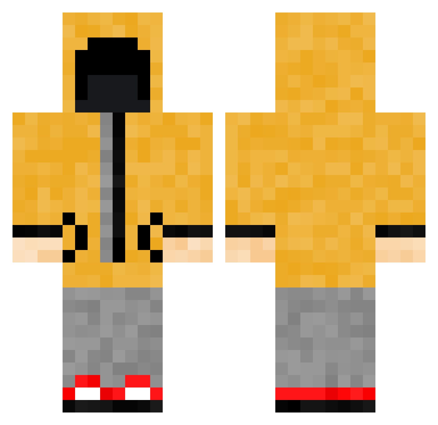 Yerple_ Minecraft skin, front and back view