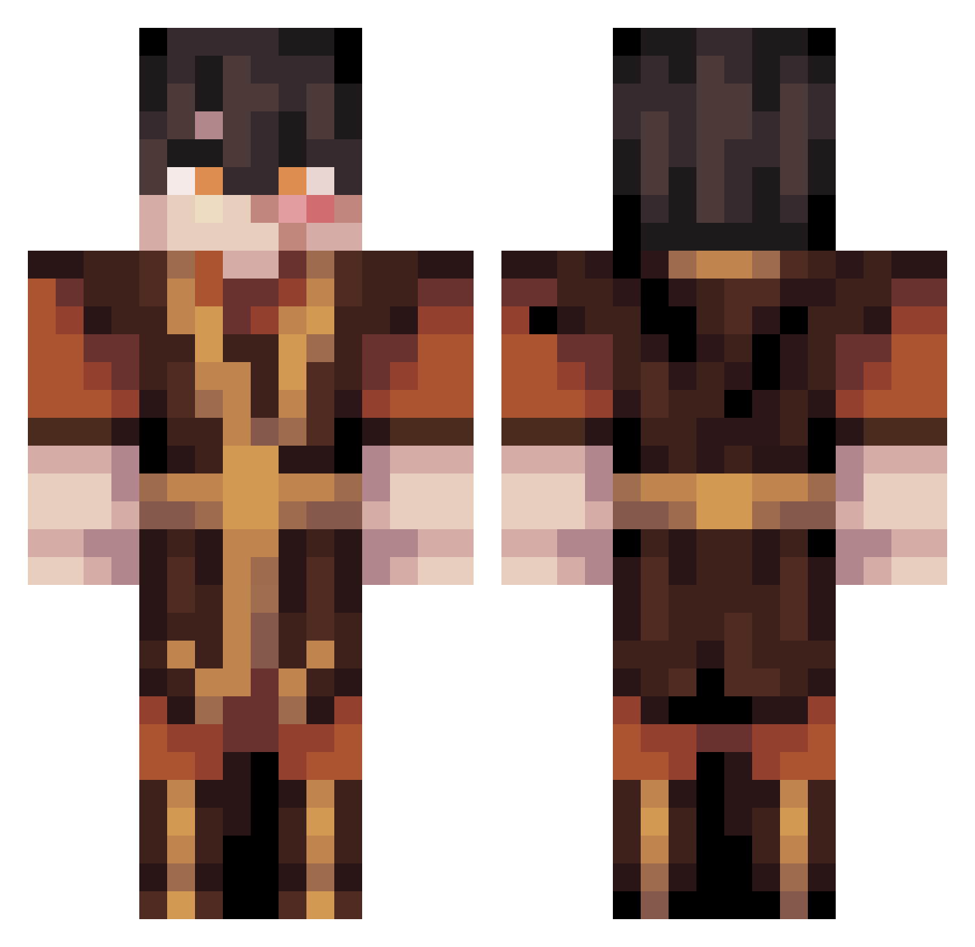 AppleWizard238 Minecraft skin, front and back view