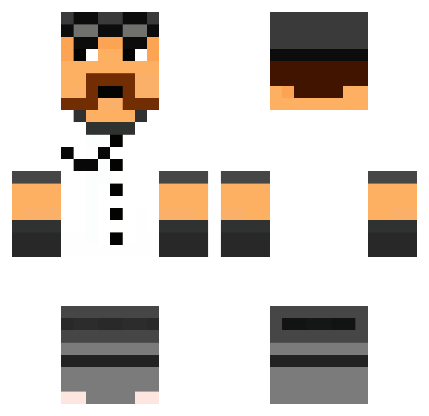 pentlandite Minecraft skin, front and back view