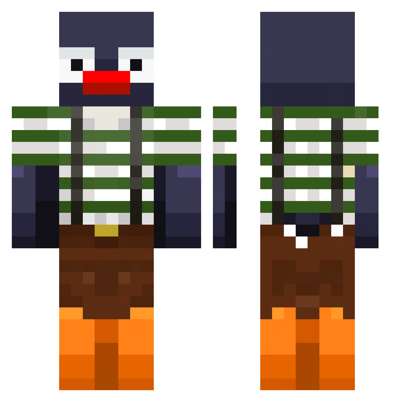 knedl1k Minecraft skin, front and back view
