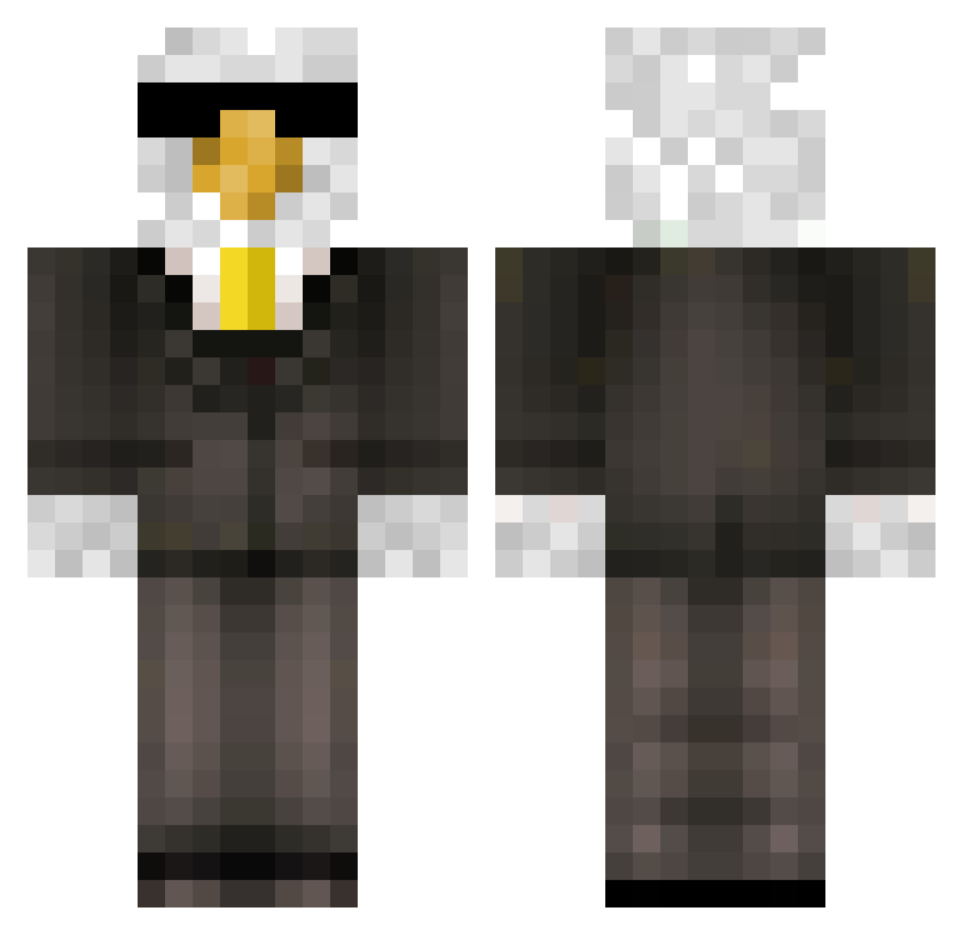 Jeclaire Minecraft skin, front and back view