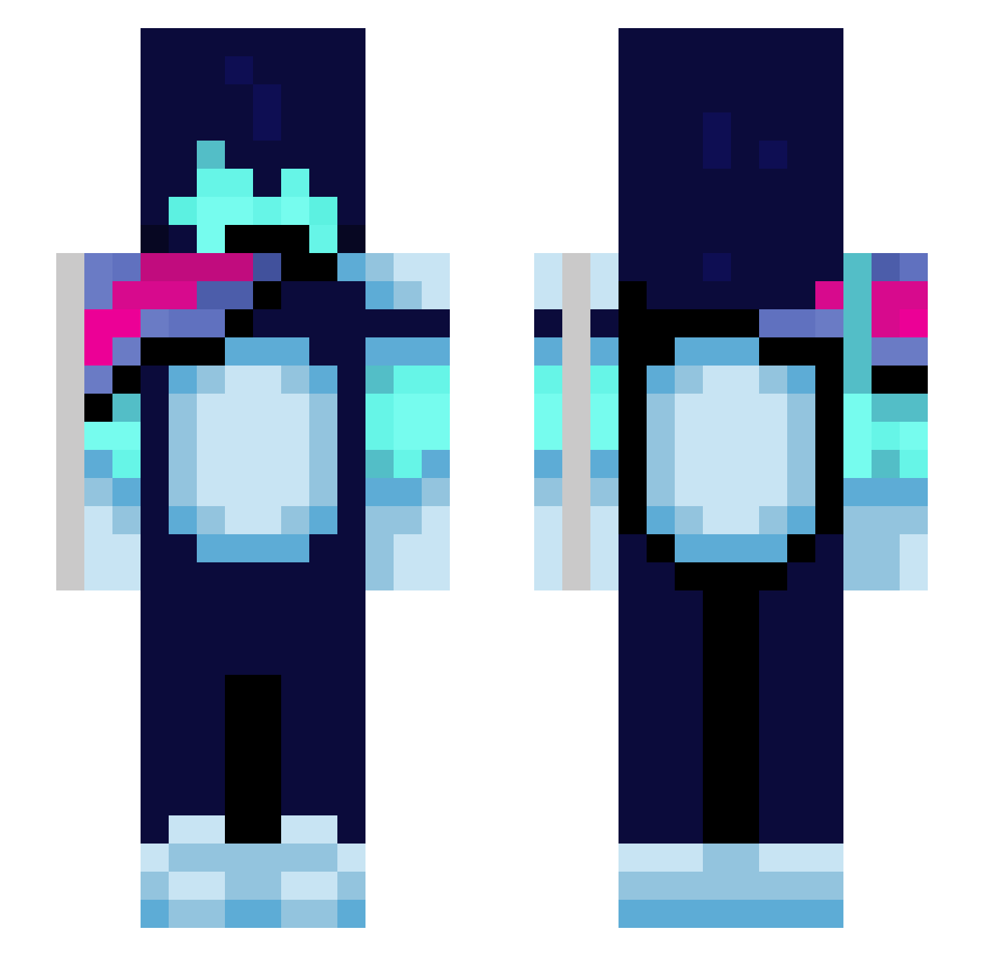 USER102200369877 Minecraft skin, front and back view