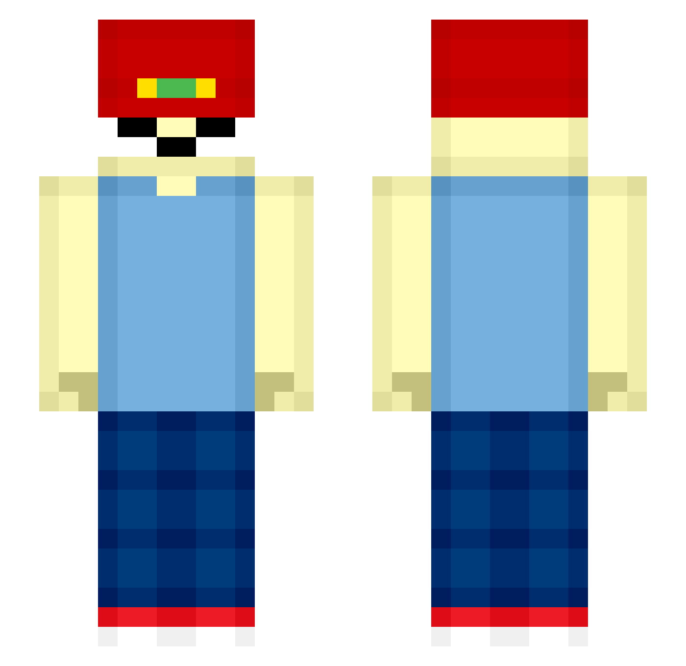 vanyadodo Minecraft skin, front and back view