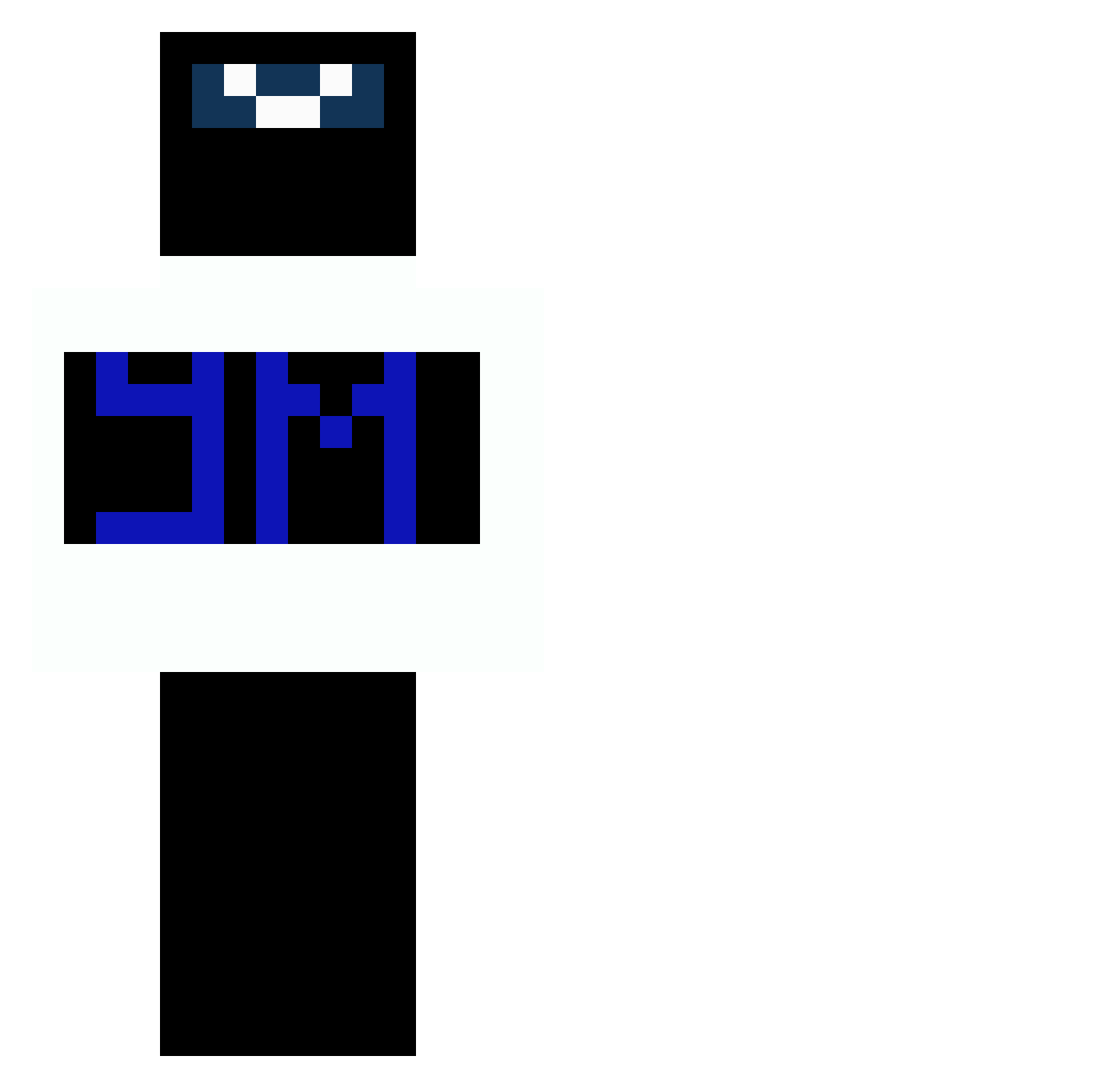 Wheelery Minecraft skin, front and back view
