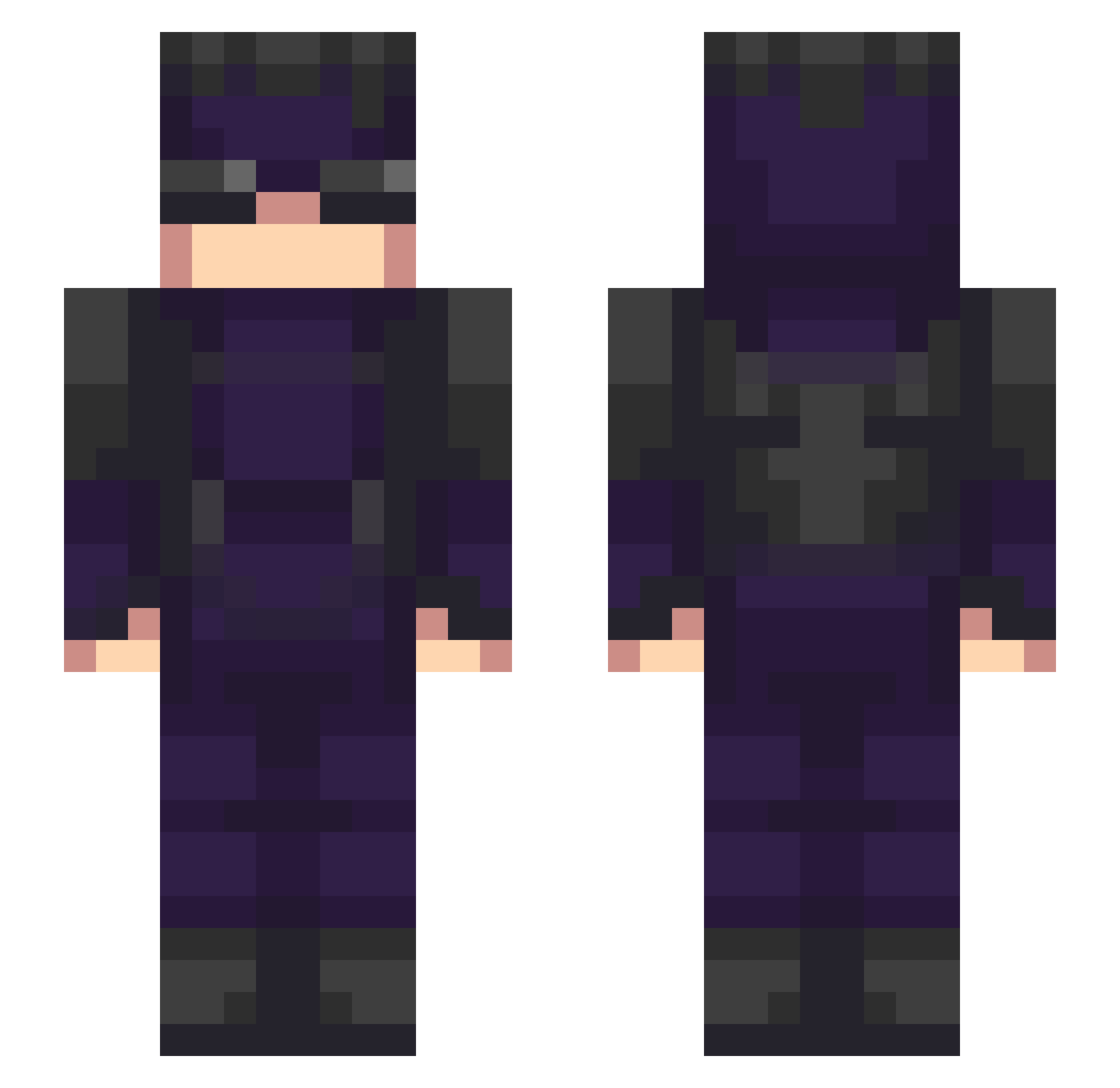 Bvnj Minecraft skin, front and back view