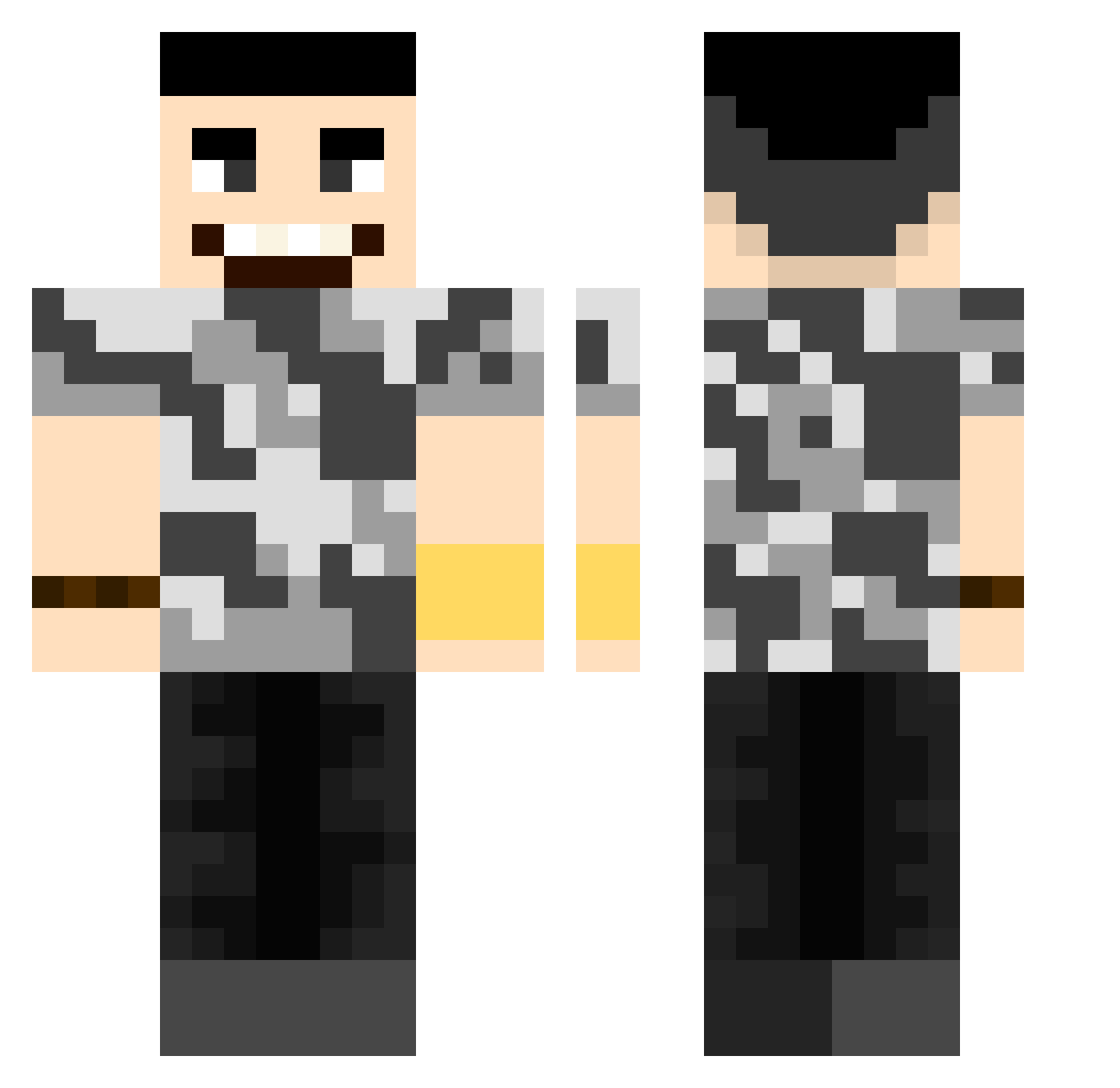 uperidol Minecraft skin, front and back view