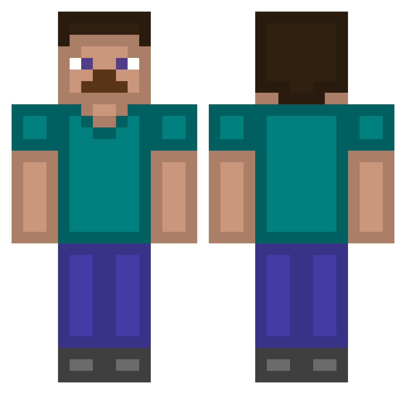 Alvarees Minecraft skin, front and back view