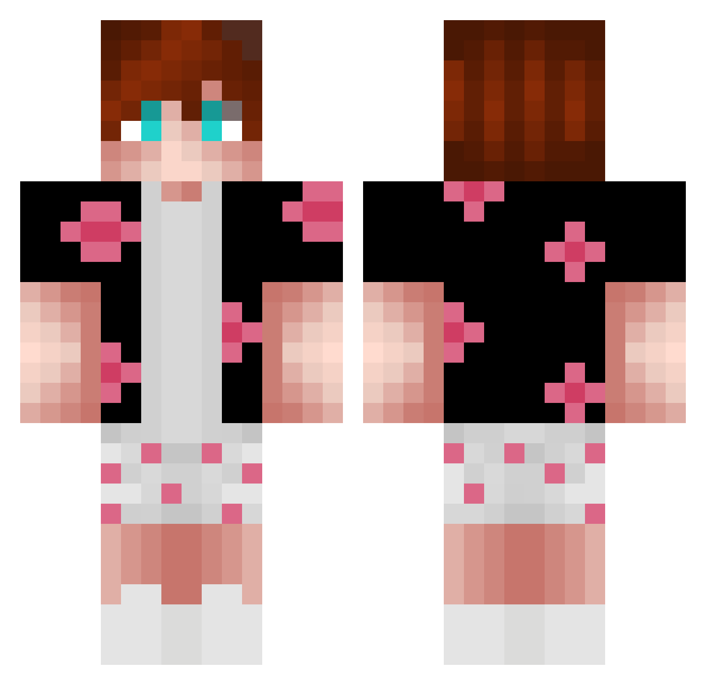 xNicely Minecraft skin, front and back view