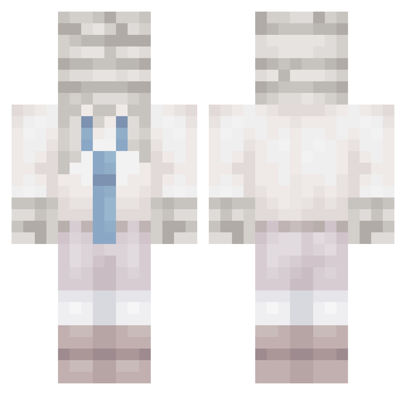 nuquu Minecraft skin, front and back view