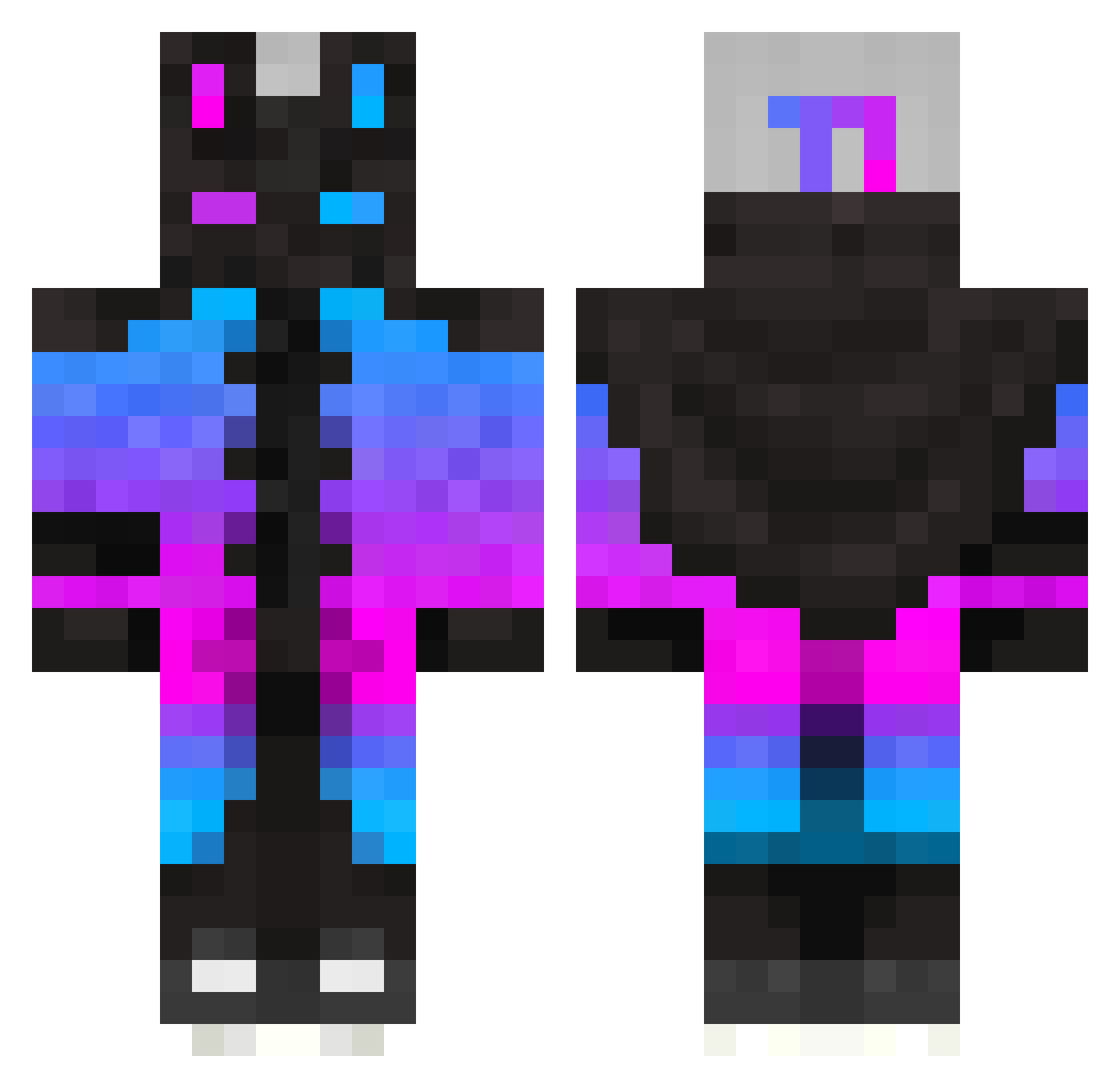 SiriusElConejo Minecraft skin, front and back view