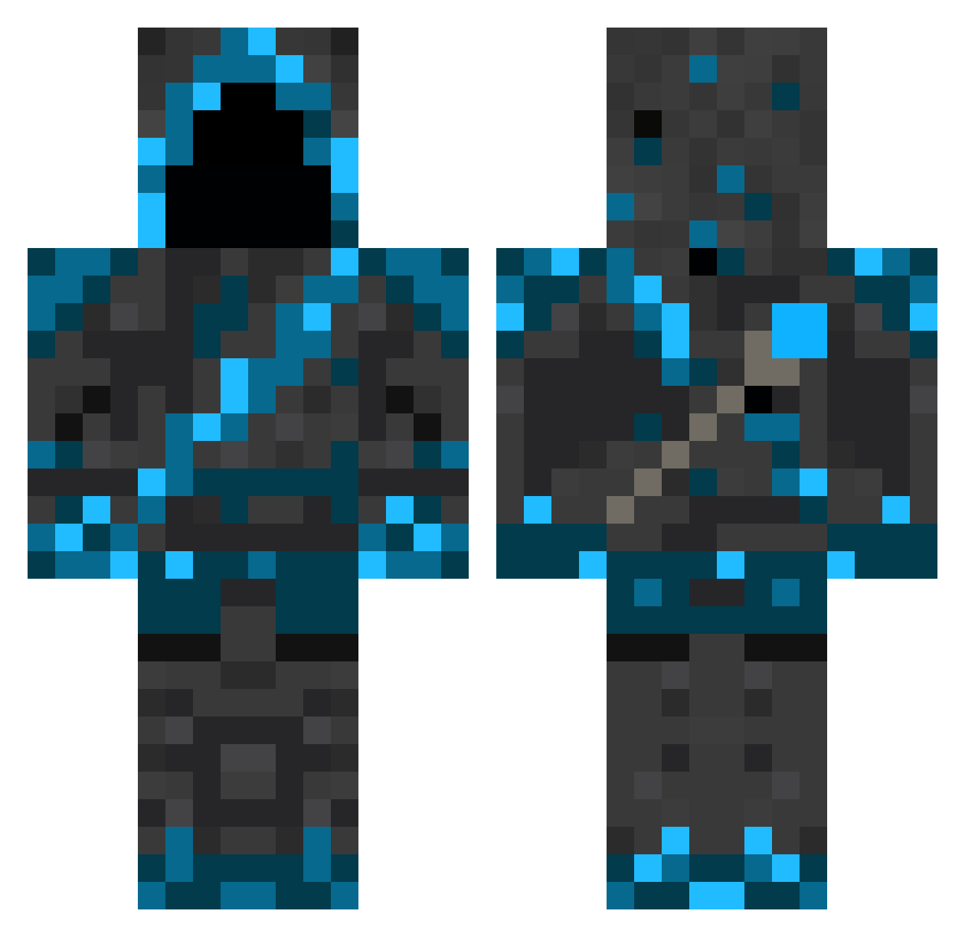 ECorvin Minecraft skin, front and back view