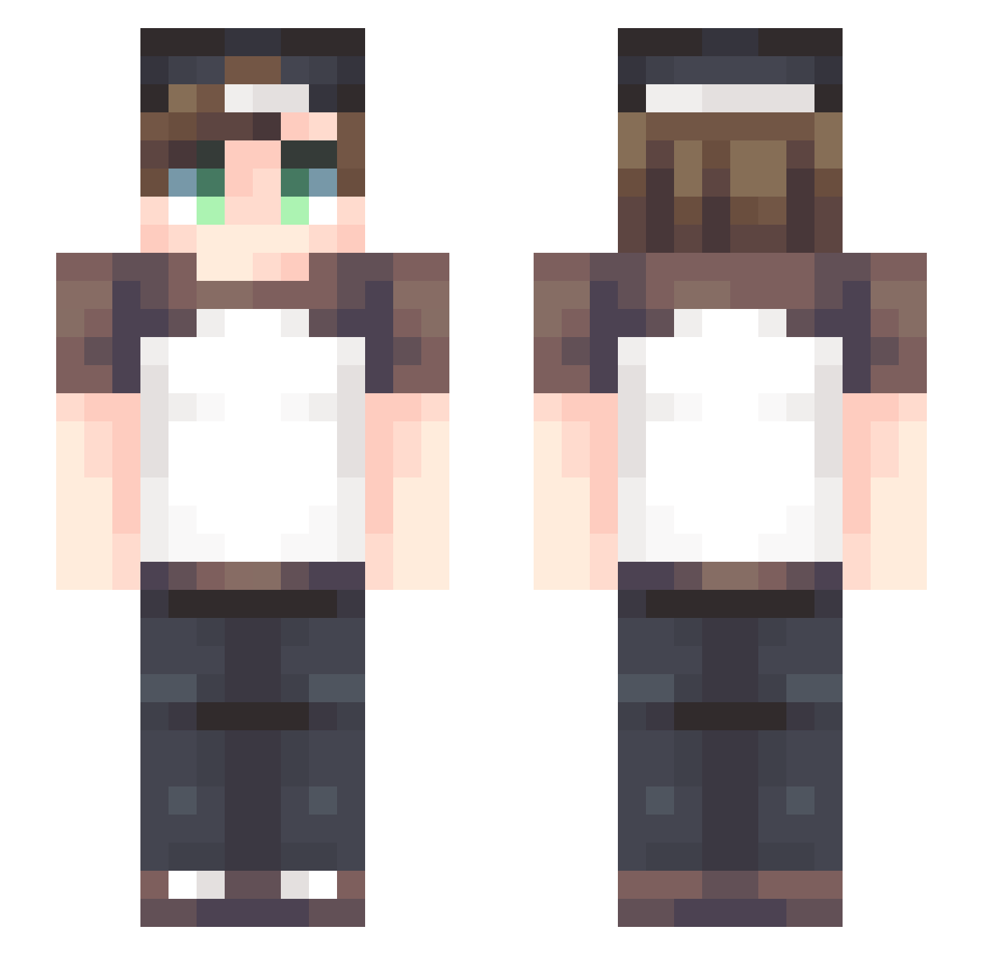 Jacuu Minecraft skin, front and back view