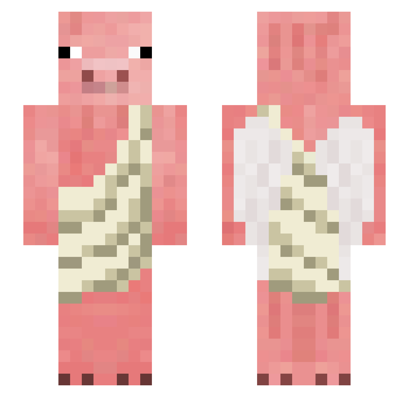 Technobalde123 Minecraft skin, front and back view