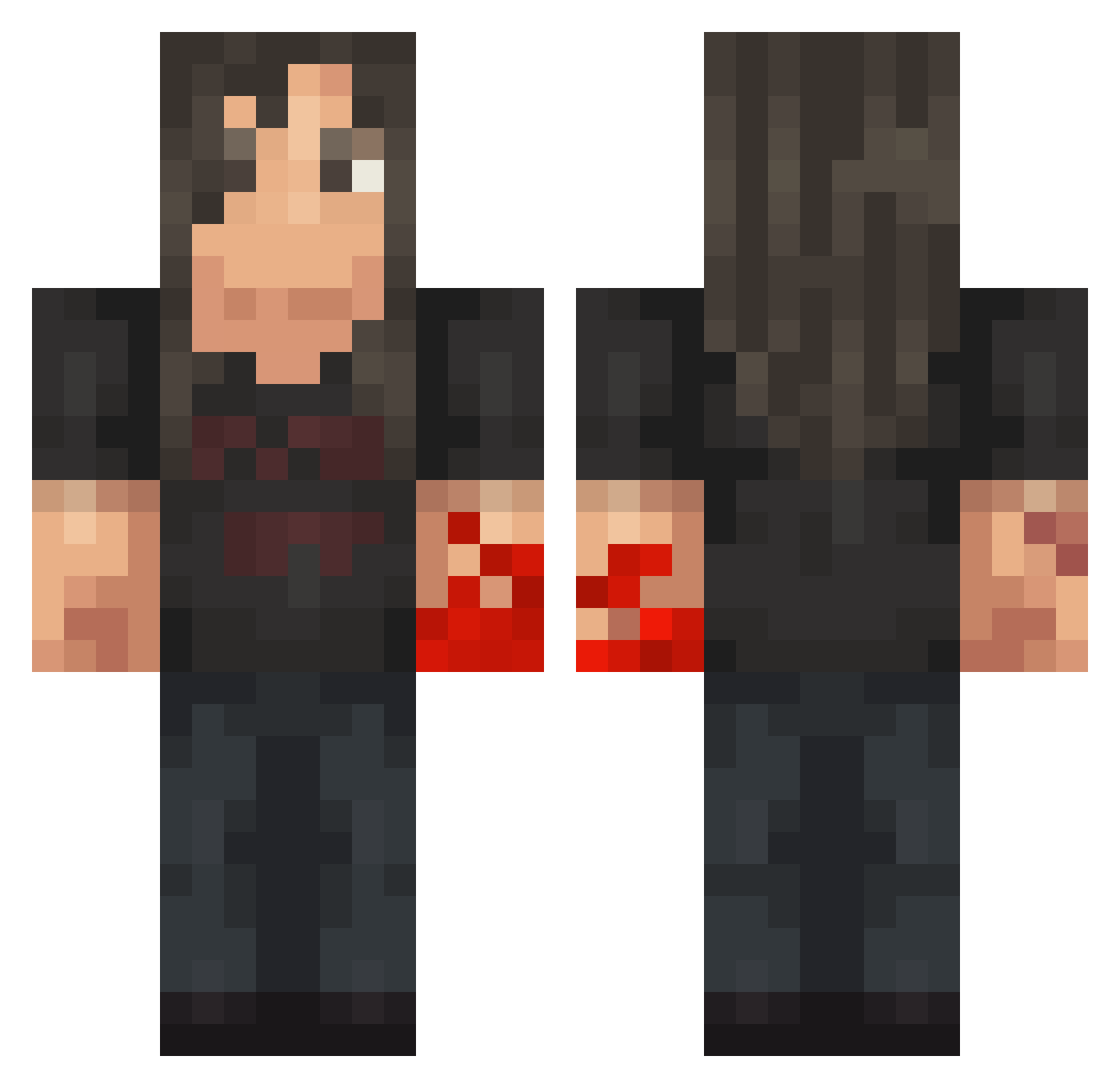 atmama Minecraft skin, front and back view