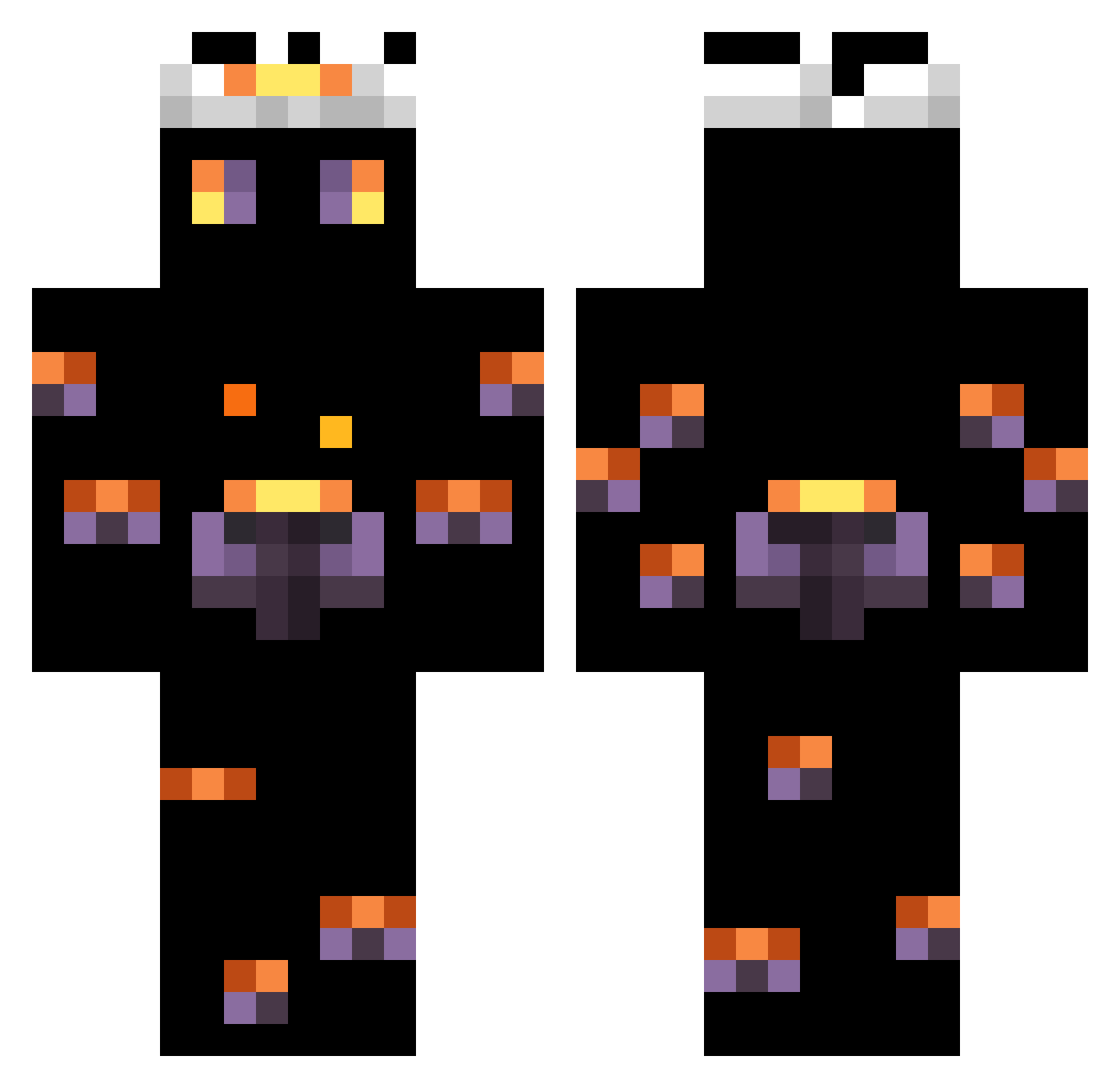 AngelGreenO Minecraft skin, front and back view