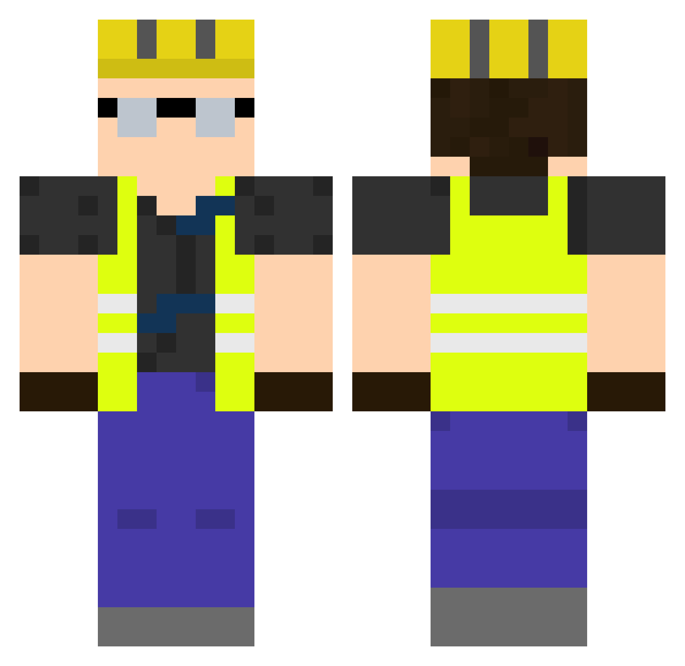 Janttr Minecraft skin, front and back view
