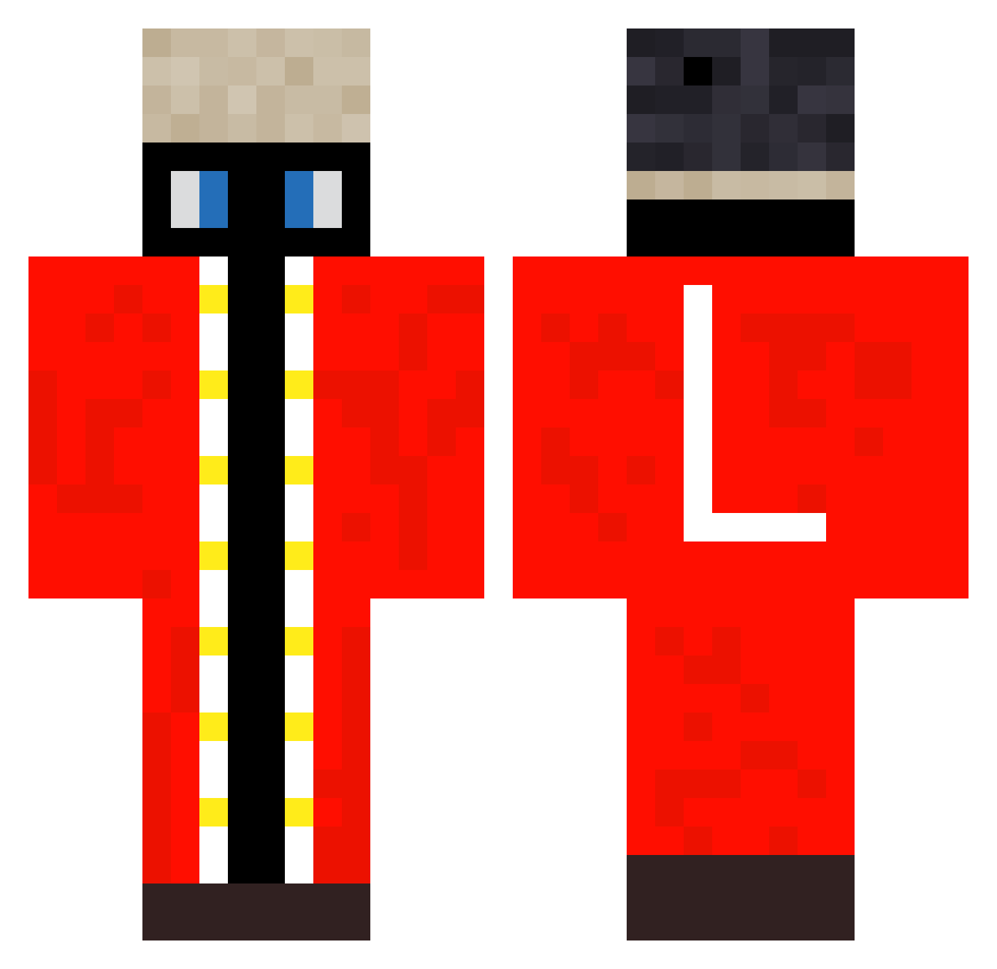 TheApexLuke Minecraft skin, front and back view