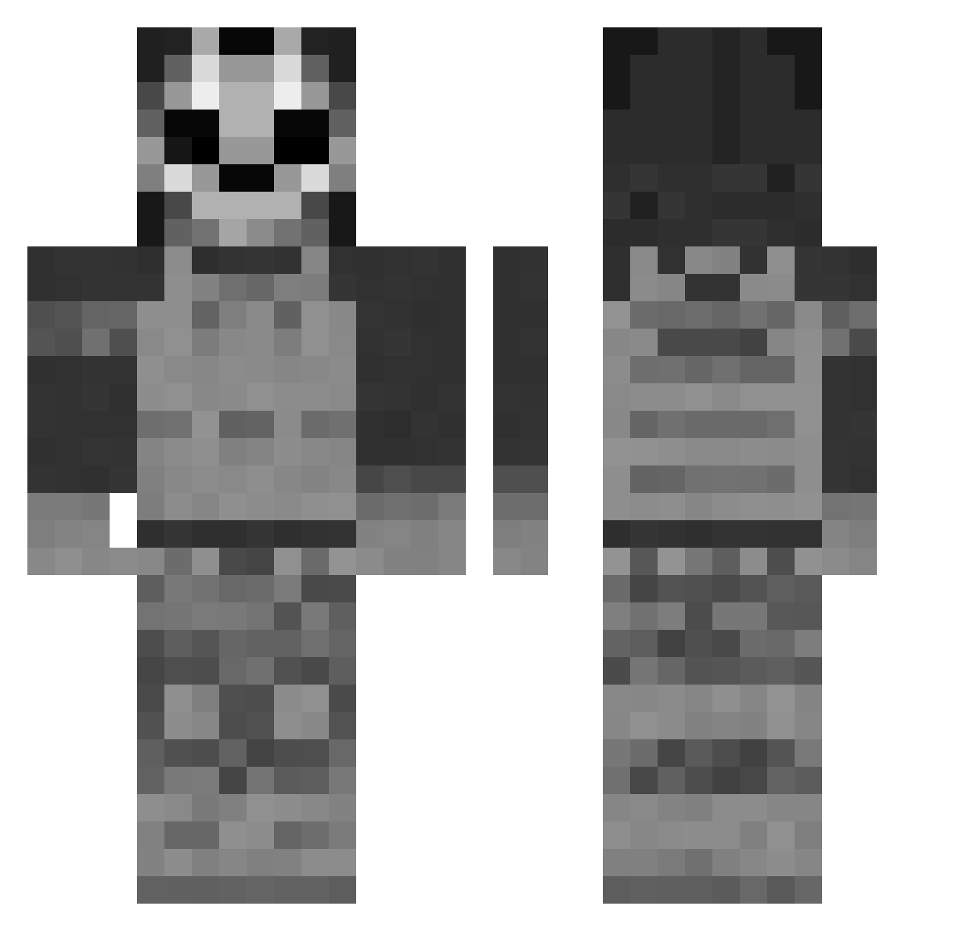 HamsiProT Minecraft skin, front and back view