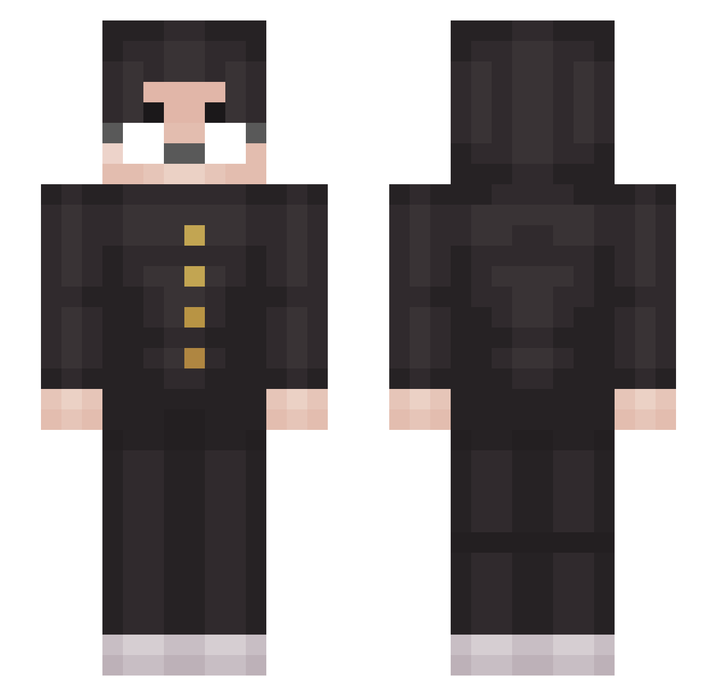 KingFishBaby Minecraft skin, front and back view