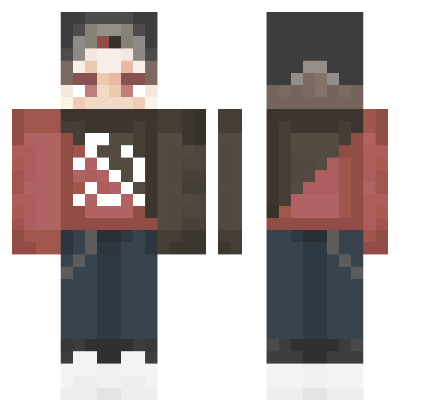 LarperIsHere Minecraft skin, front and back view