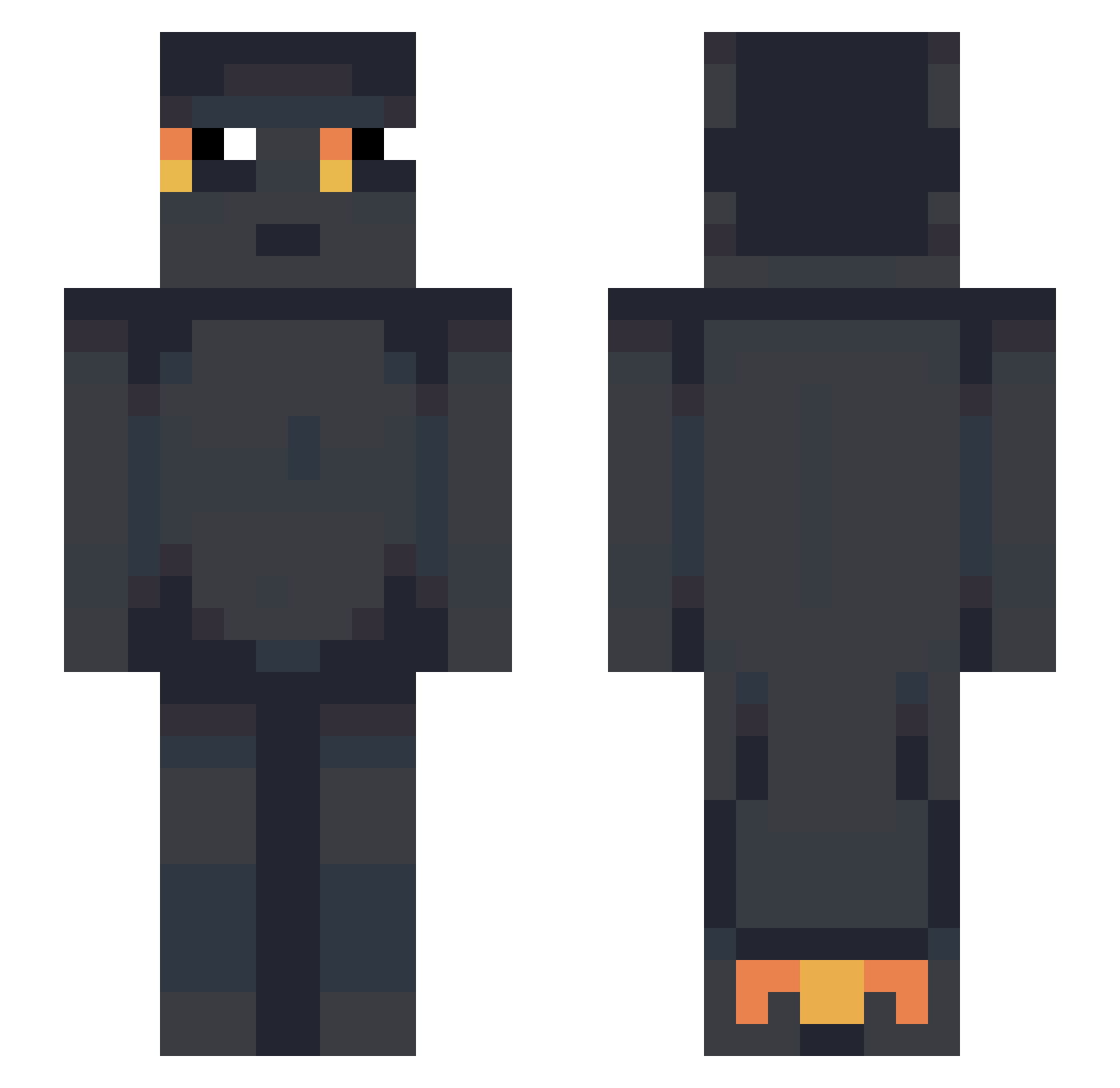 uitravioiiet Minecraft skin, front and back view
