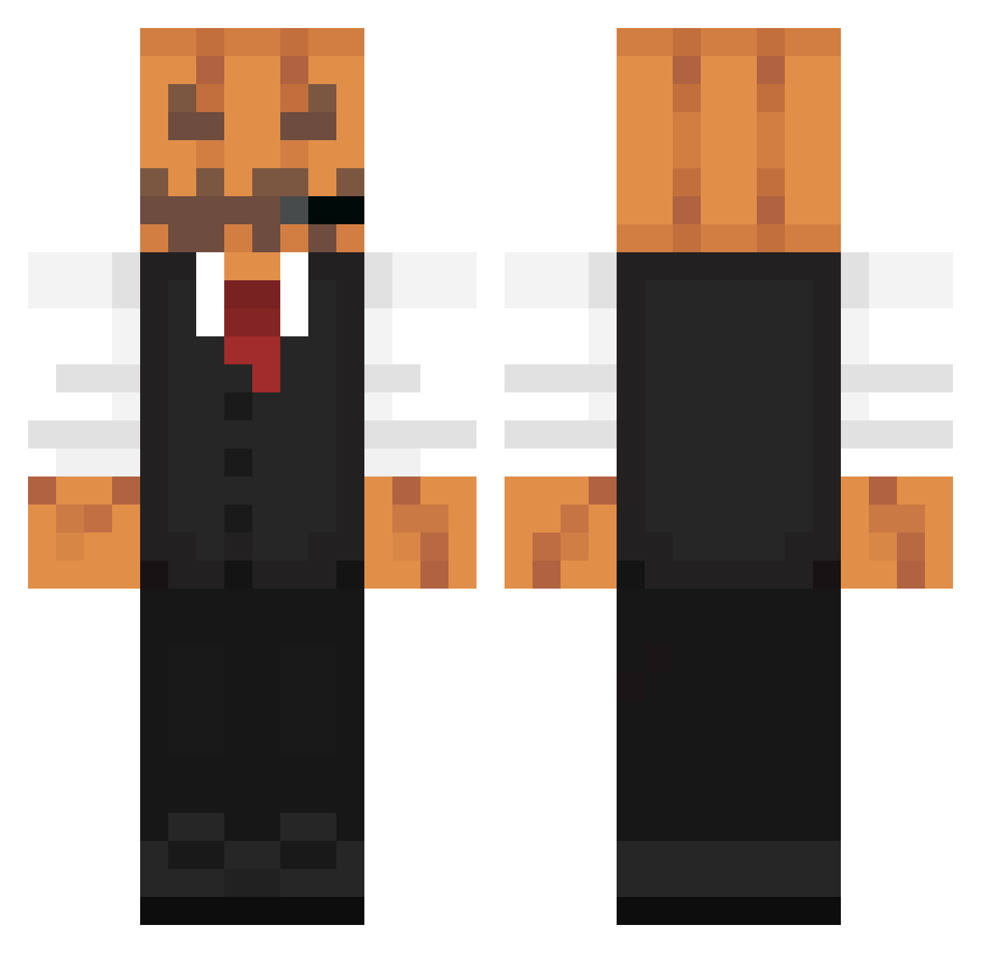 KeyBacon Minecraft skin, front and back view