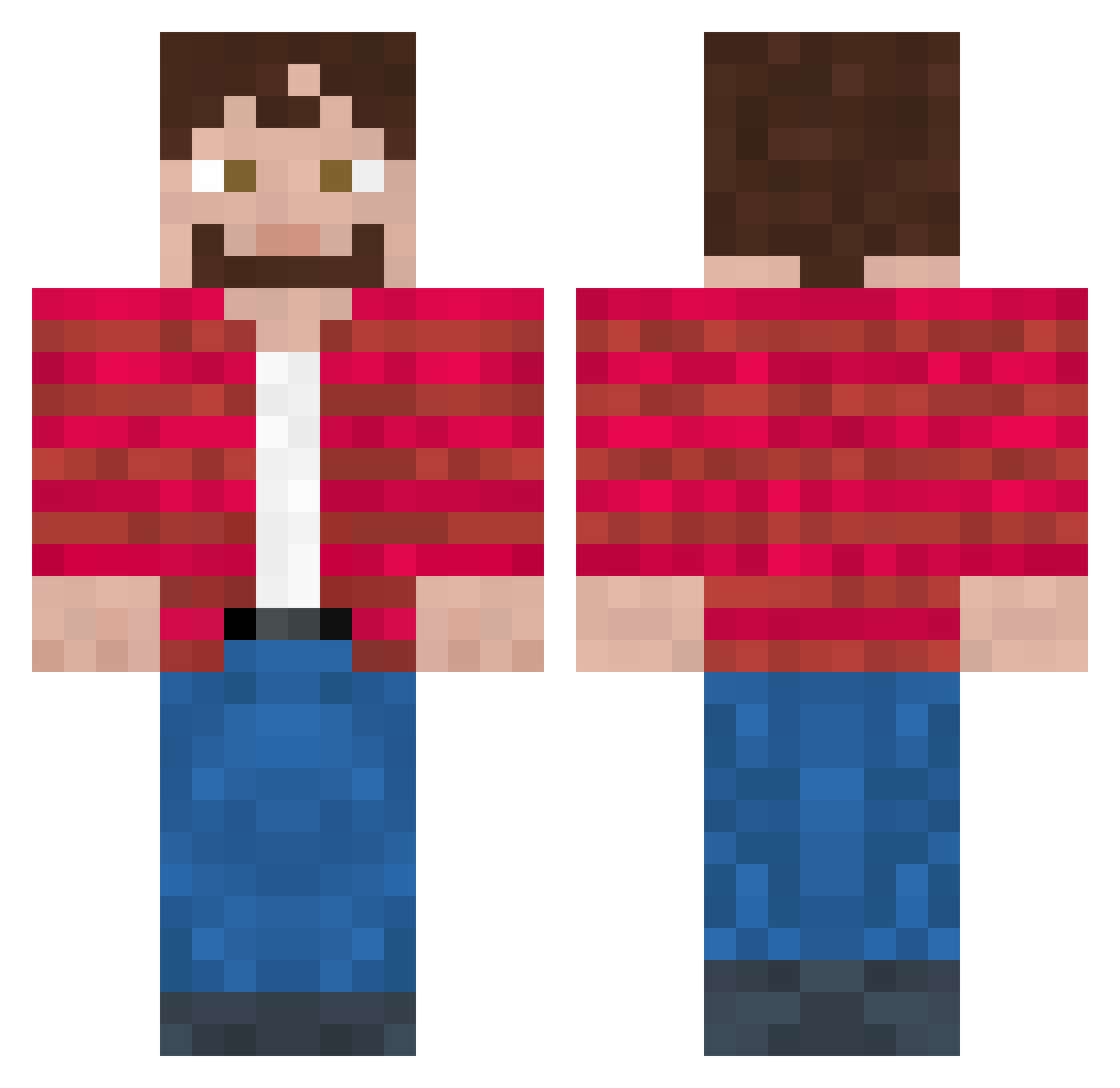 Cannonhead1052 Minecraft skin, front and back view