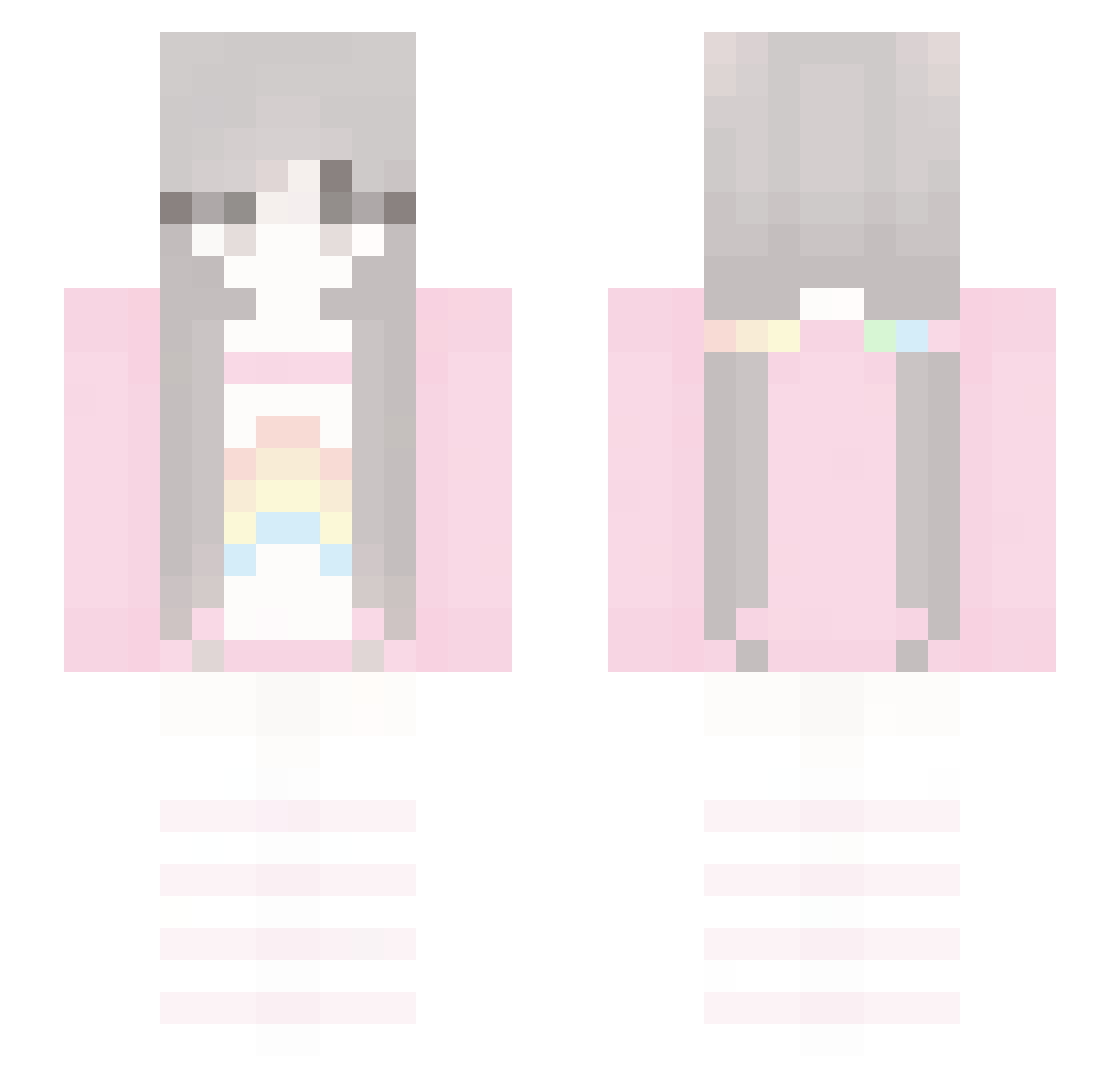 Naisa3 Minecraft skin, front and back view