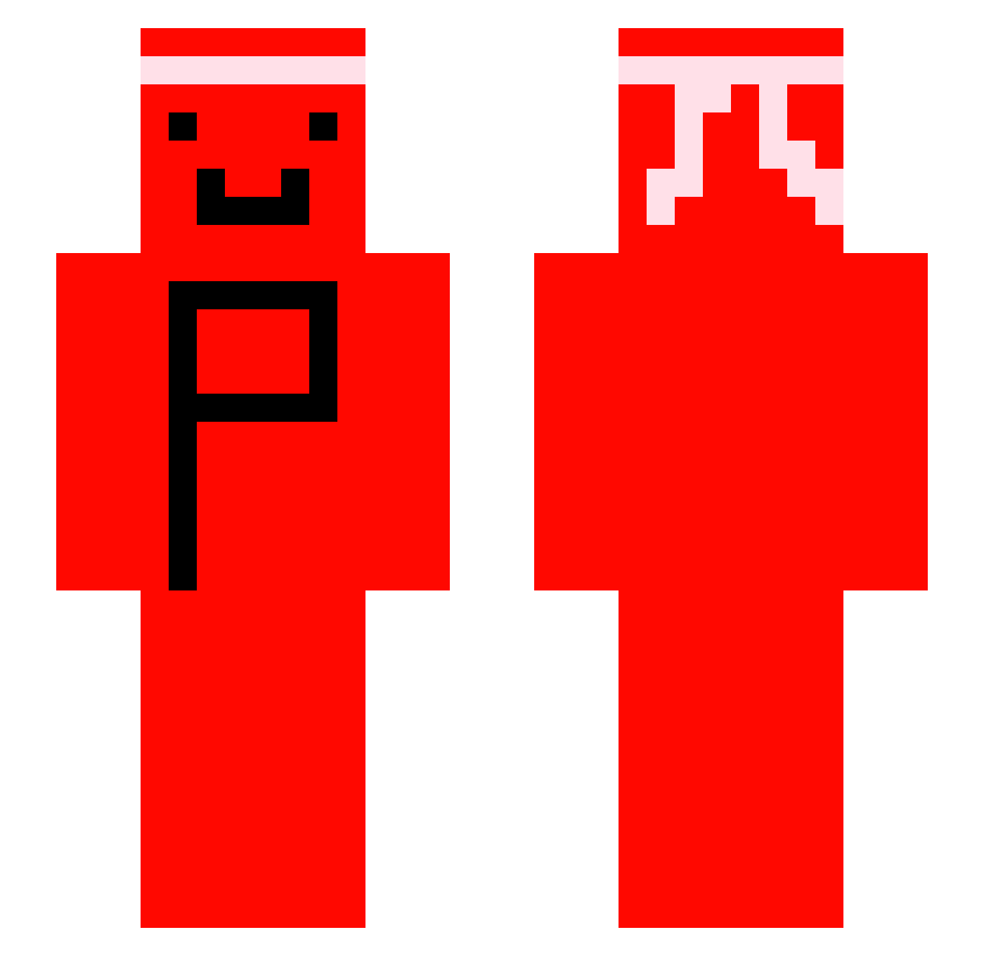Pooteople Minecraft skin, front and back view