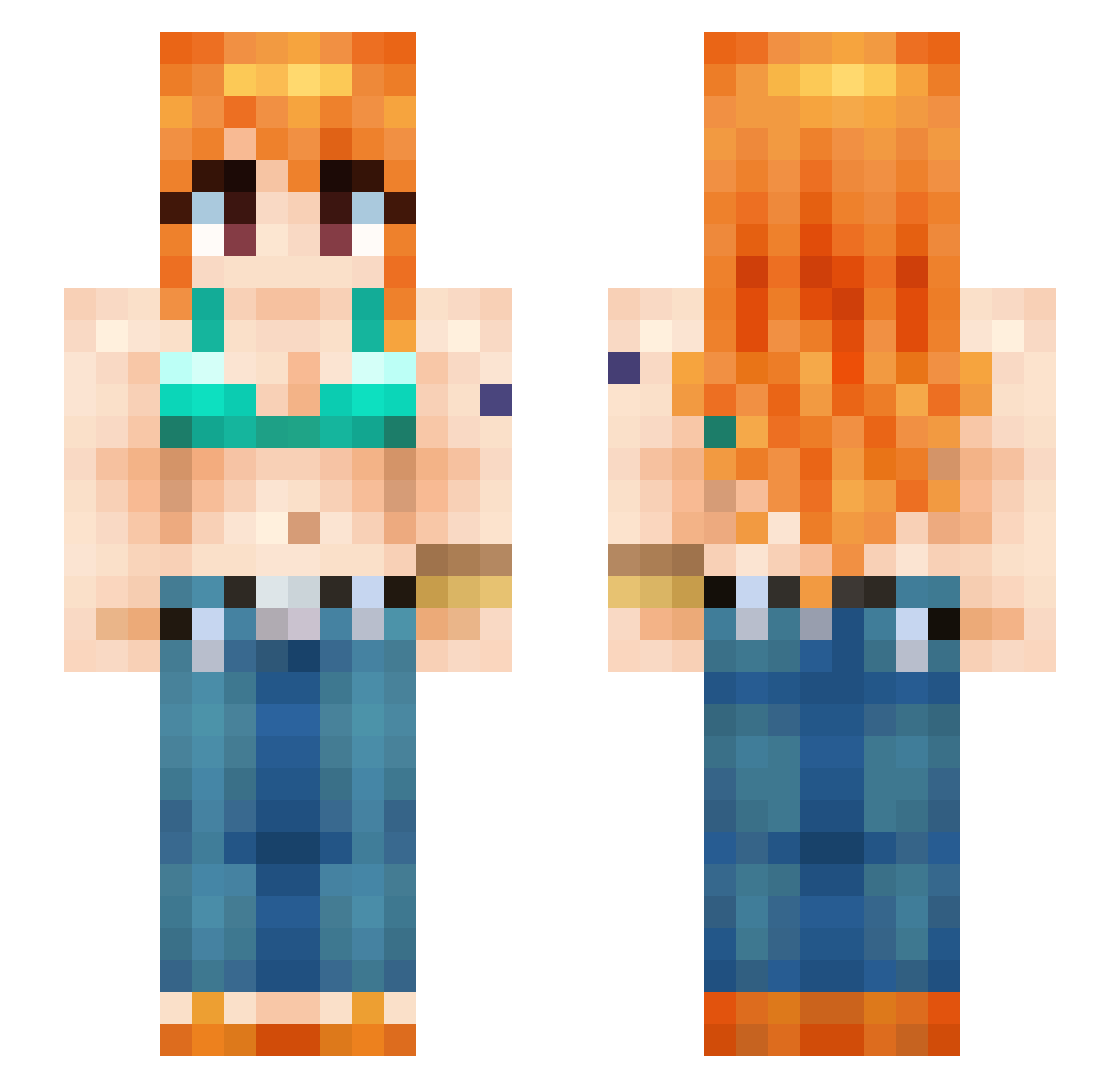 Ashlea108 Minecraft skin, front and back view