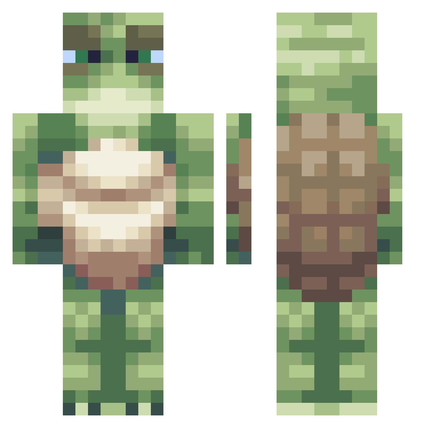 kotak2 Minecraft skin, front and back view
