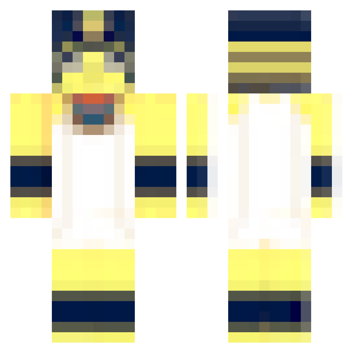 GusInMinecraft Minecraft skin, front and back view